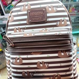 Loungefly Brown and White Sloth Backpack